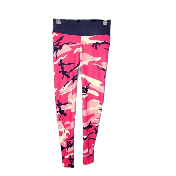 Hot Pink and Black Animal Print Scrunch Butt Leggings Women's Size Small/Medium - Picture 1 of 8